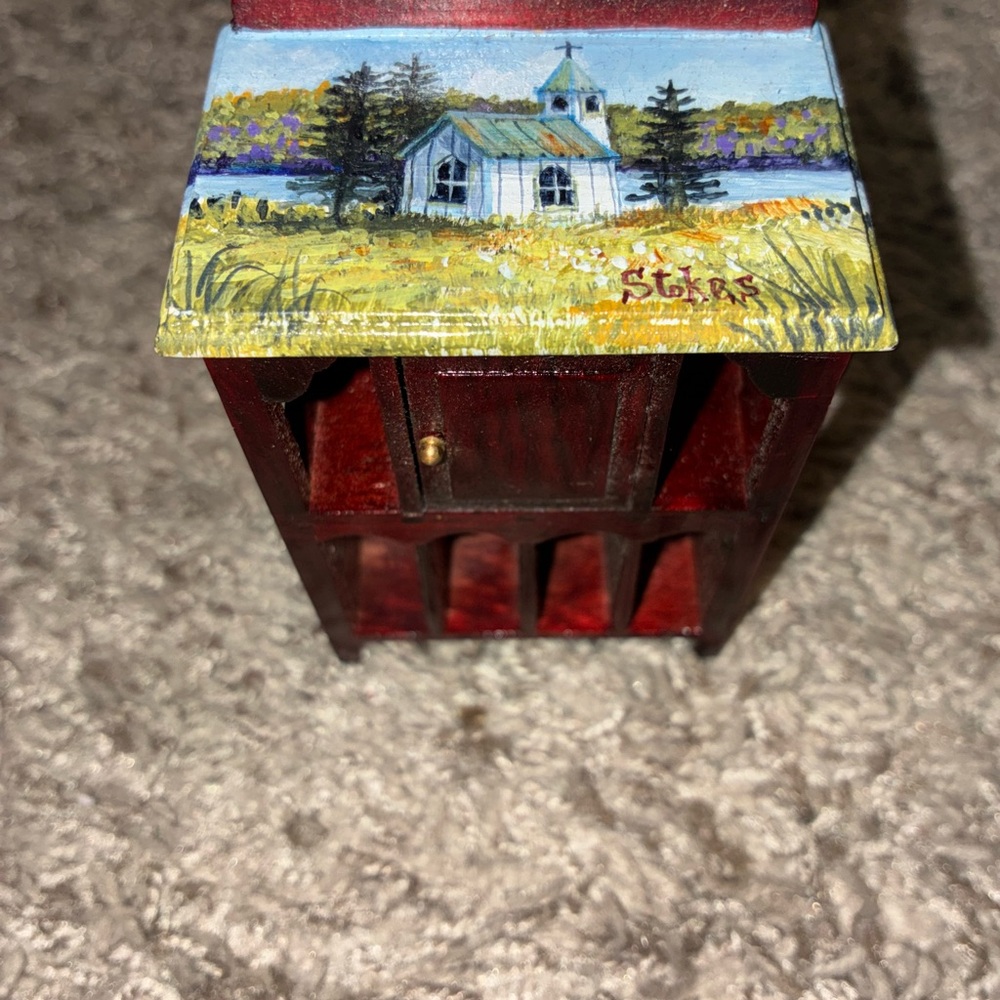 Scenic Hand-Painted Miniature Cabinet